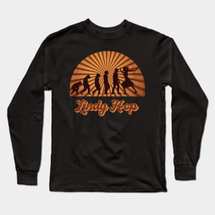 Lindy Hop Evolution Female Dancer Long Sleeve T-Shirt